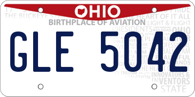 OH license plate GLE5042