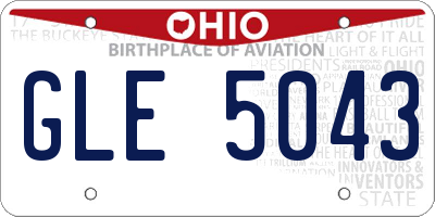 OH license plate GLE5043