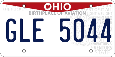 OH license plate GLE5044