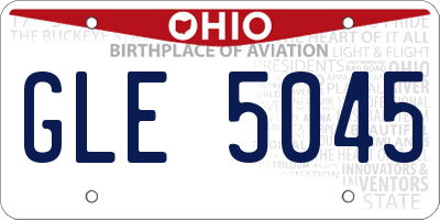 OH license plate GLE5045