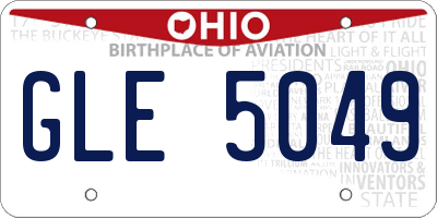 OH license plate GLE5049