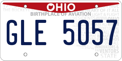 OH license plate GLE5057
