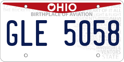 OH license plate GLE5058