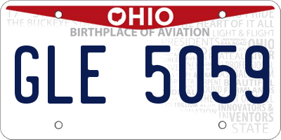 OH license plate GLE5059