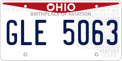 OH license plate GLE5063