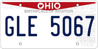 OH license plate GLE5067