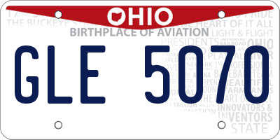 OH license plate GLE5070