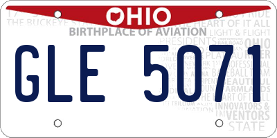 OH license plate GLE5071