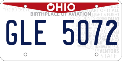 OH license plate GLE5072