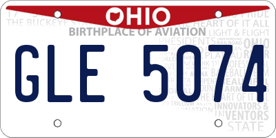 OH license plate GLE5074
