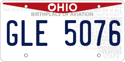 OH license plate GLE5076