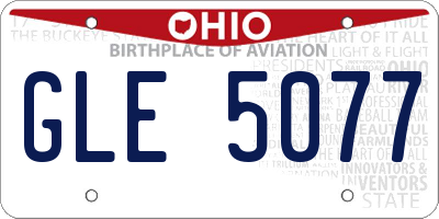 OH license plate GLE5077