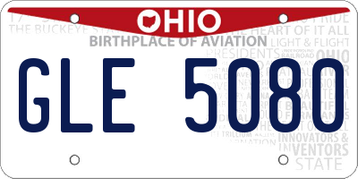 OH license plate GLE5080