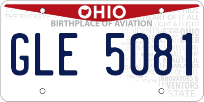OH license plate GLE5081