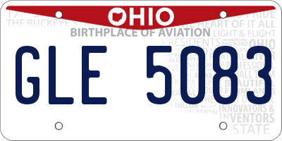 OH license plate GLE5083