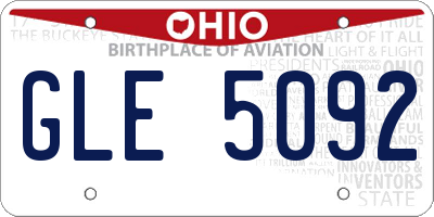 OH license plate GLE5092