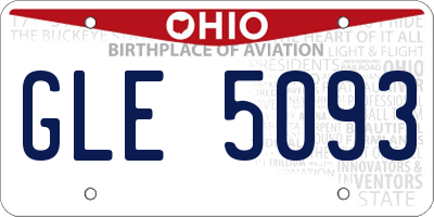 OH license plate GLE5093