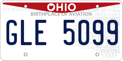 OH license plate GLE5099