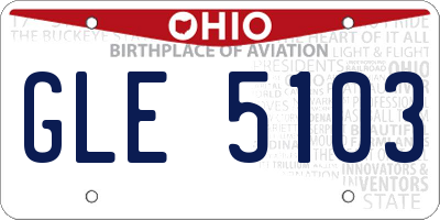 OH license plate GLE5103
