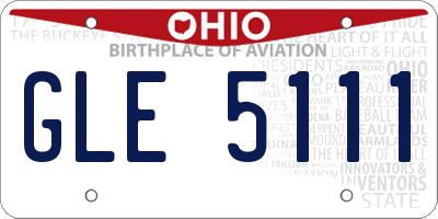 OH license plate GLE5111