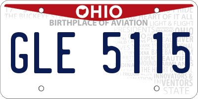 OH license plate GLE5115