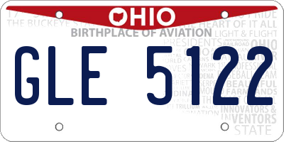 OH license plate GLE5122
