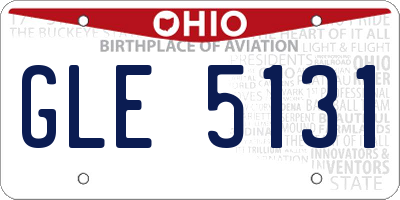 OH license plate GLE5131