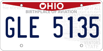 OH license plate GLE5135