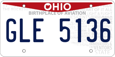 OH license plate GLE5136