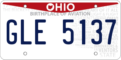 OH license plate GLE5137