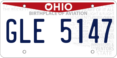 OH license plate GLE5147