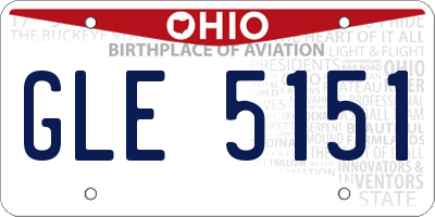 OH license plate GLE5151