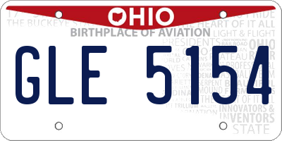 OH license plate GLE5154