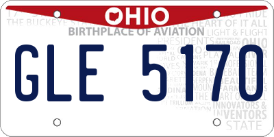 OH license plate GLE5170
