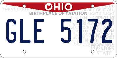 OH license plate GLE5172