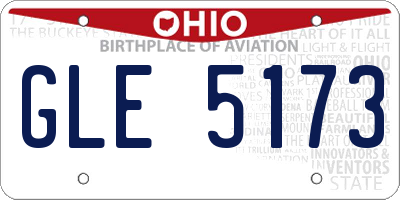 OH license plate GLE5173