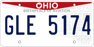 OH license plate GLE5174