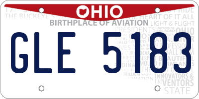 OH license plate GLE5183