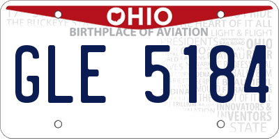 OH license plate GLE5184
