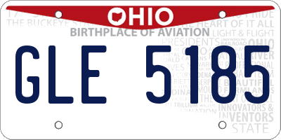 OH license plate GLE5185