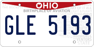 OH license plate GLE5193