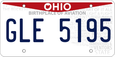 OH license plate GLE5195