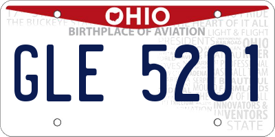 OH license plate GLE5201
