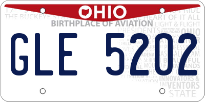OH license plate GLE5202