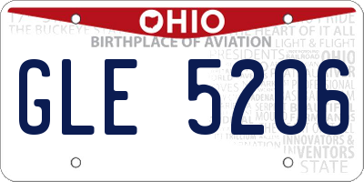 OH license plate GLE5206