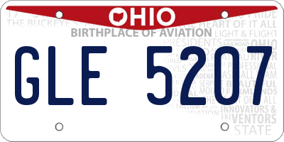 OH license plate GLE5207