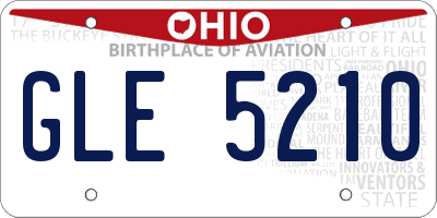 OH license plate GLE5210