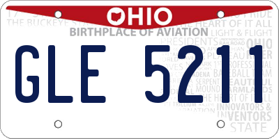 OH license plate GLE5211