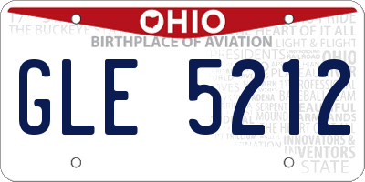 OH license plate GLE5212