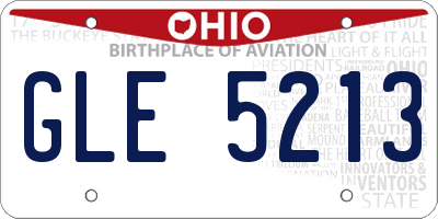 OH license plate GLE5213